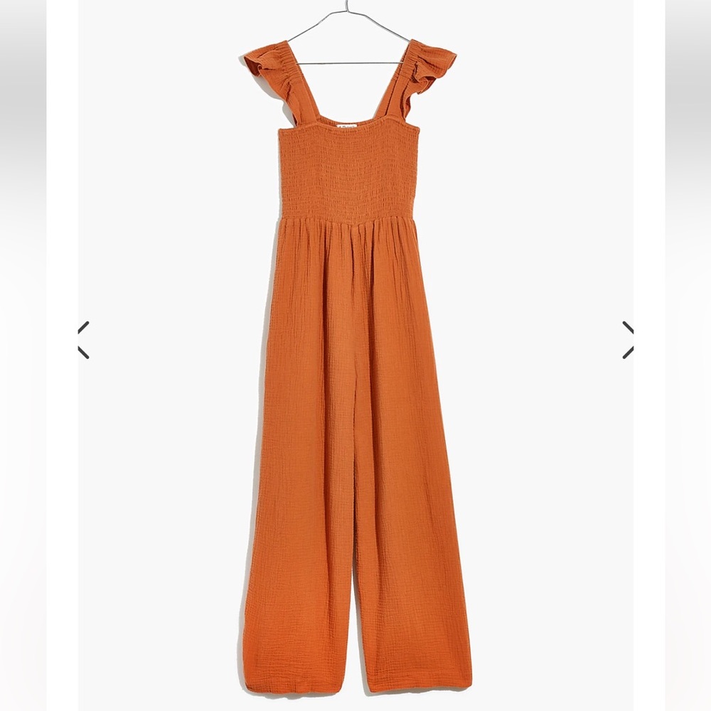 Madewell Lightspun Lucie Flutter-Sleeve Jumpsuit size 4